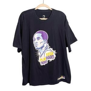 NBA Mens Naco Kobe Bryant Black Play Hard Graphic Tee Crew Neck T-Shirt Size XXL